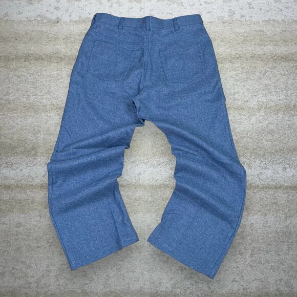 Vintage Slate Blue Habands Dress Pants Flat Front Baggy Essential Trousers 90s - Picture 1 of 4